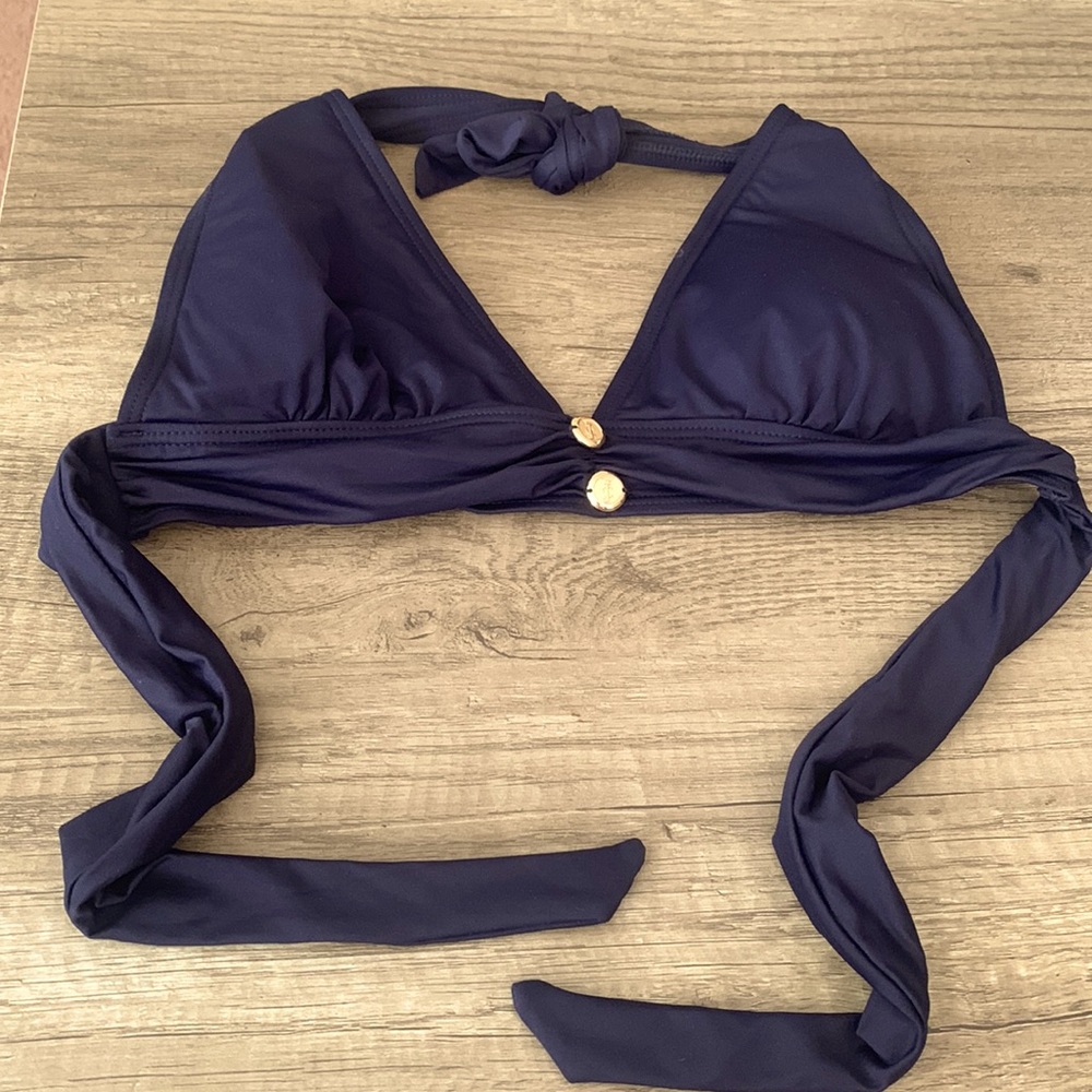 Navy blue nautical bikini top